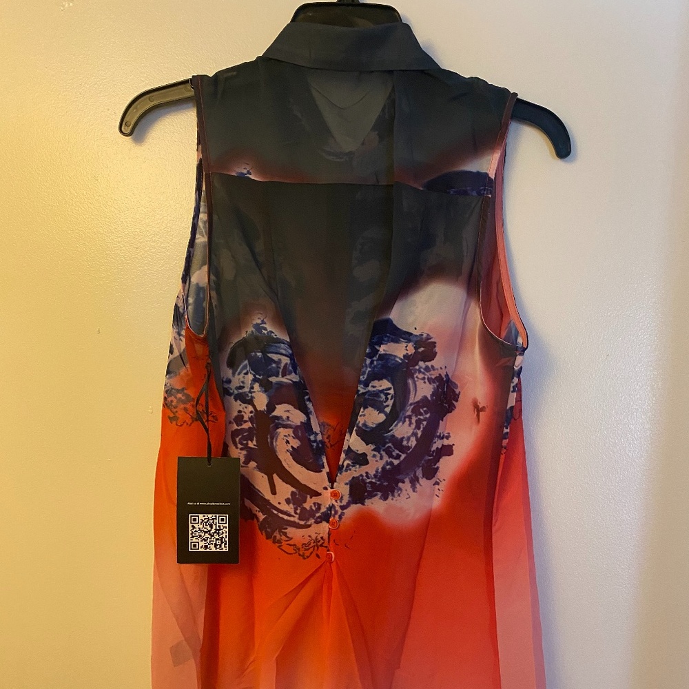 Love Stitch NWT Blouse Button Down Sleeveless - Picture 3 of 6